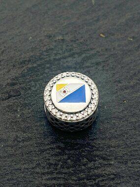 Pandora Bonaire Flag Exclusive Charm Sterling Silver Bead Charm Jewelry